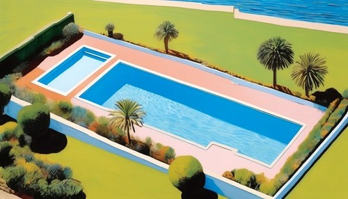 Drone pittura piscina spiaggia