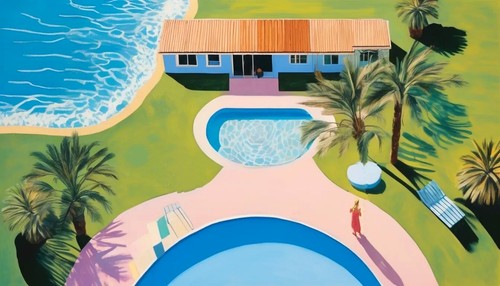 Drone pittura piscina spiaggia