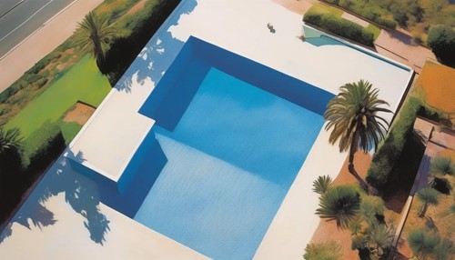 Drone pittura piscina spiaggia - pittura,